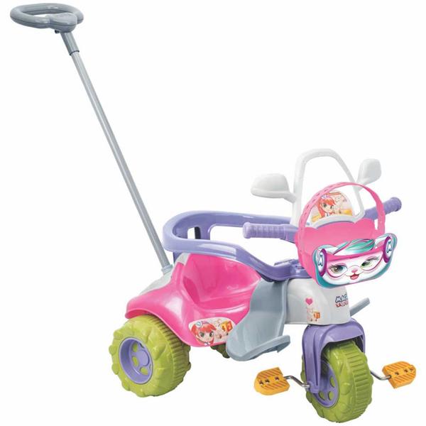 Imagem de Triciclo Infantil com Haste Direcionável - Tico-Tico Zoom Meg - Magic Toys