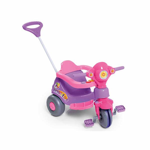Triciclo Infantil com Haste Direcionável - Velocita - Lilás - Calesita Imagem de Triciclo Infantil com Haste Direcionável - Velocita - Lilás - Calesita