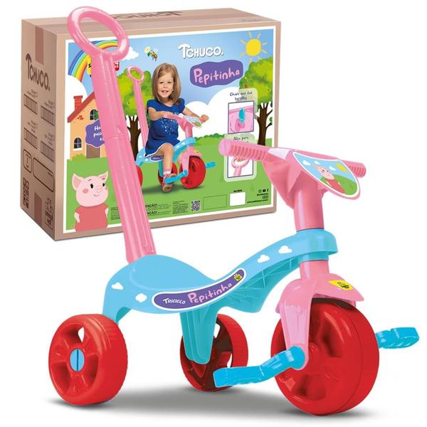 Imagem de Triciclo Infantil Com Haste Tico Tico Pepitinha - Samba Toys