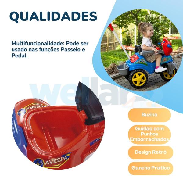 Imagem de Triciclo Infantil De Passeio E Pedal Andador Avespa