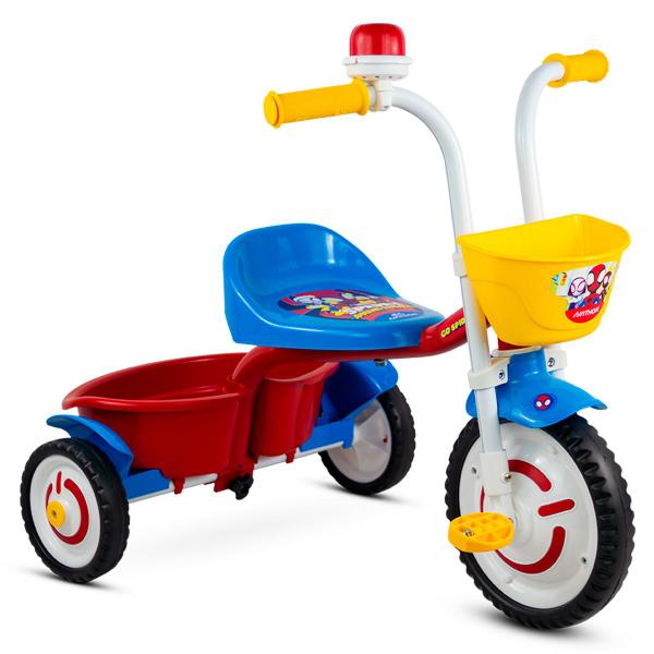 Imagem de Triciclo Infantil Homem Aranha até 21Kg com Buzina Limitador de Giro Nathor