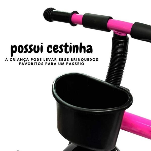 Imagem de Triciclo Infantil Importway Bw308Rs Preto E Rosa