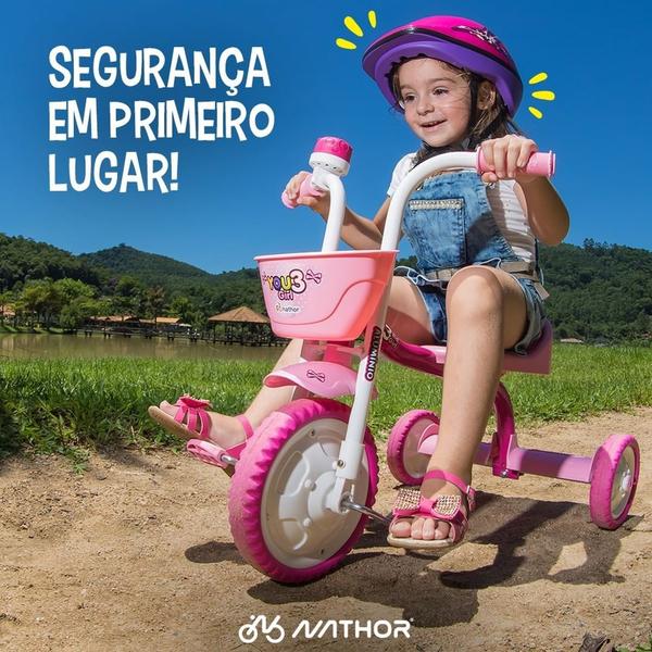 Imagem de Triciclo Infantil Menina Velotrol Motoquinha Com Pedal Motoca Bebê Nathor You Girl Rosa