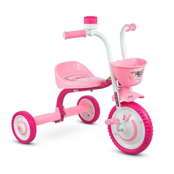 Imagem de Triciclo Infantil Menina Velotrol Motoquinha Com Pedal Motoca Bebê Nathor You Girl Rosa