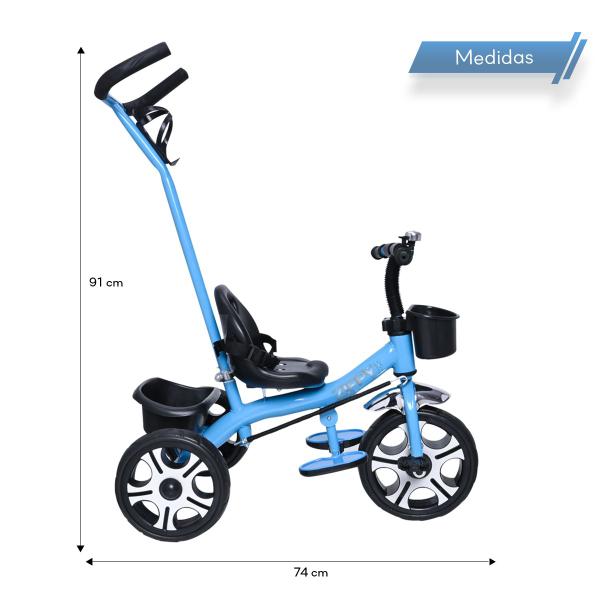 Imagem de Triciclo Infantil Menino Passeio Até 25kg Velotrol Cor Azul