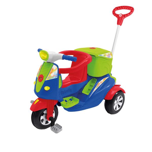 Imagem de Triciclo Infantil Moto Uno 2 em 1 com Capacete de Brinquedo Calesita - 1035