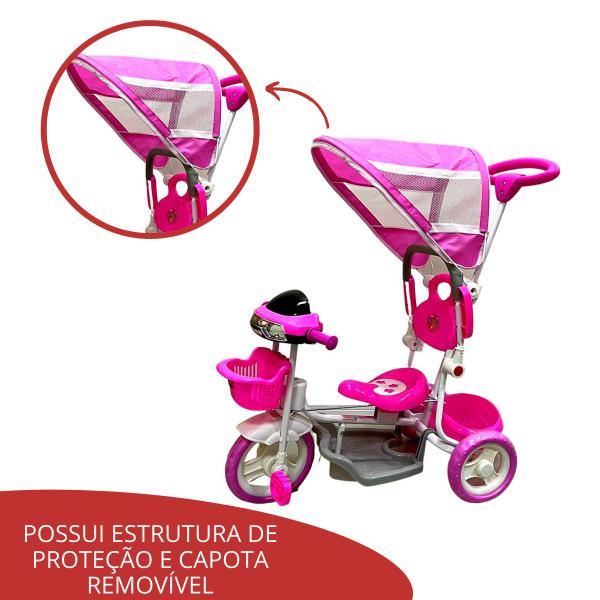 Imagem de Triciclo Infantil Multifuncional 2 Em 1 Importway Toldo Luzes Música