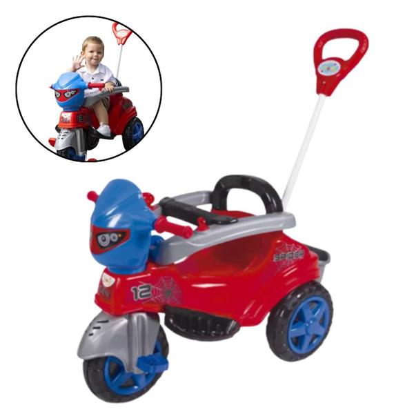 Imagem de Triciclo  Infantil para Passeio com Empurrador e Pedal Motoca 2X1 