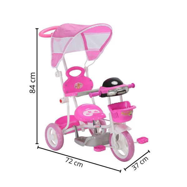 Imagem de Triciclo Infantil Passeio Com Empurrador 2 Em 1 Motoca - Rosa