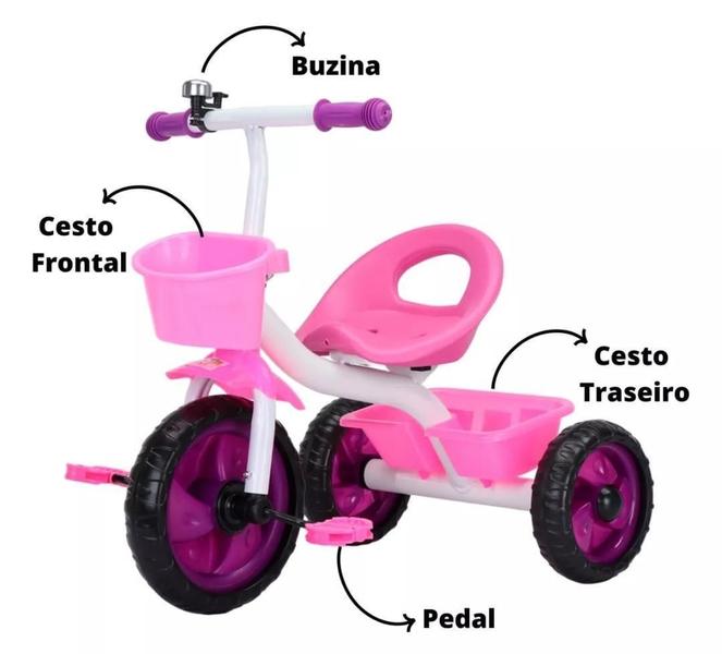 Imagem de Triciclo Infantil Passeio Com Pedal Jony Baby Style