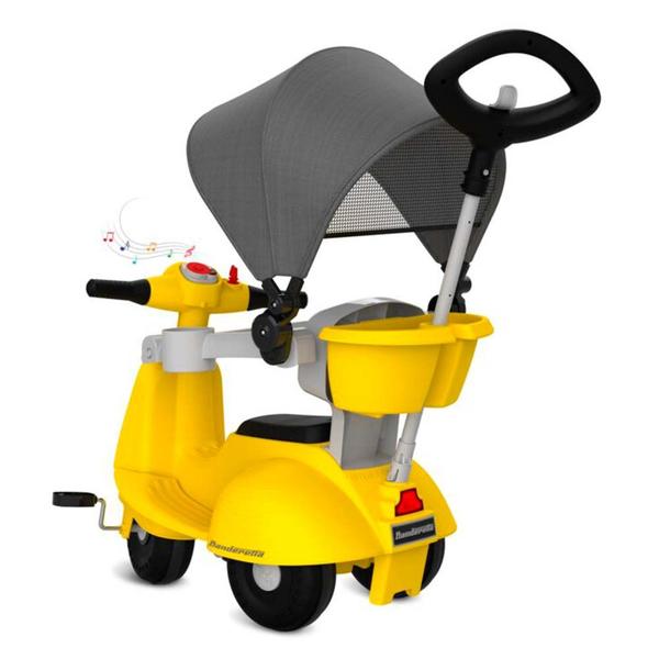 Imagem de Triciclo Infantil - Passeio e Pedal - Banderetta com Capota - Amarelo - Bandeirante