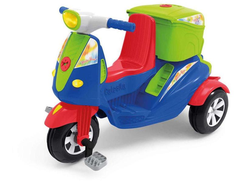 Imagem de Triciclo Infantil Passeio e Pedal Moto Uno - com Empurrador Calesita