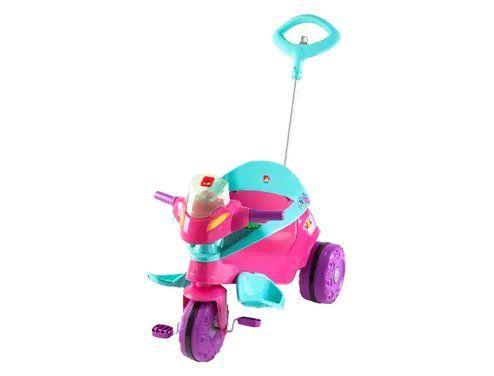 Triciclo Infantil Passeio e Pedal Velobaby - com Empurrador Bandeirante