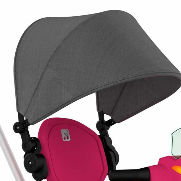 Imagem de Triciclo Infantil - Passeio e Pedal - Velobaby Reclinável - Rosa-Preto - Bandeirante