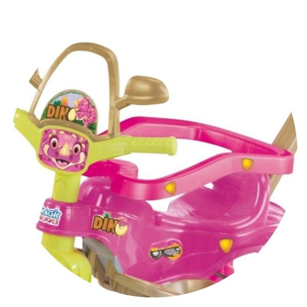 Imagem de Triciclo Infantil Pedal Motoca Tico Tico Dino Pink - Magic Toys