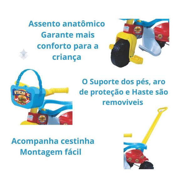 Imagem de Triciclo Infantil PIC NIC Tico Tico Magic Toys Cor:Azul