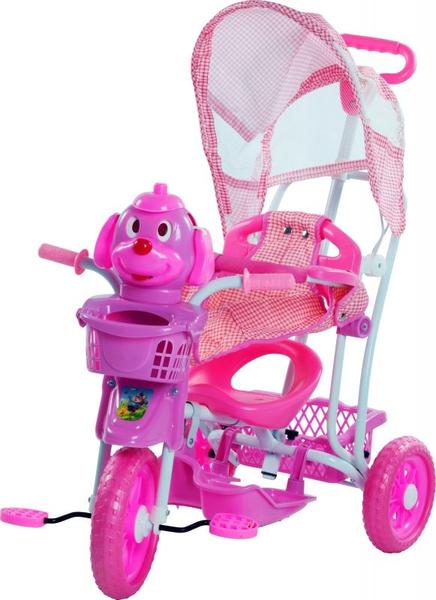 Imagem de Triciclo Infantil Rosa Com capota 2 em 1 Vira Gango