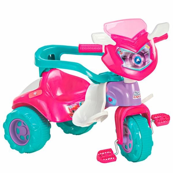 Imagem de Triciclo Infantil Rosa Para Meninas Doutora Meg Motoca Com Haste Colorida - Magic Toys