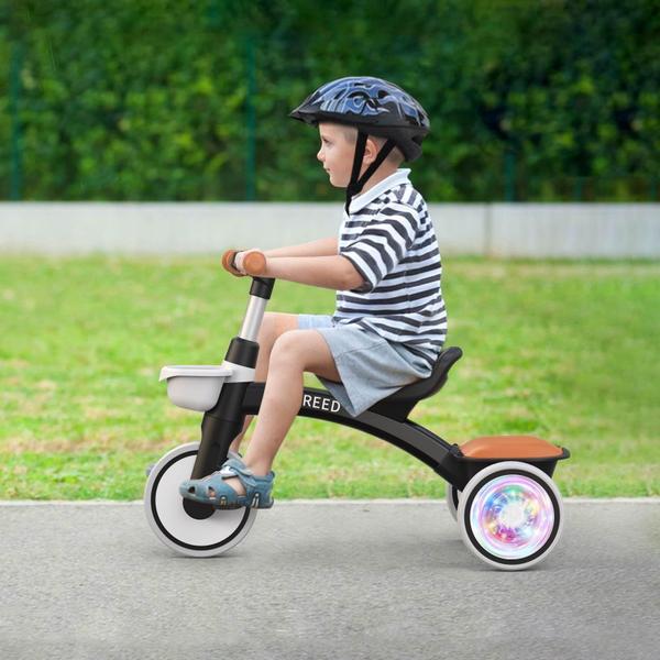 Imagem de Triciclo infantil SEREED com iluminação colorida de 2 a 5 anos, preto