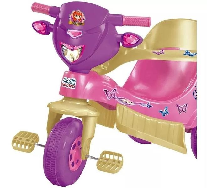 Imagem de Triciclo Infantil  Velo Toys Rosa com Porta Celular e Capacete Magic Toys