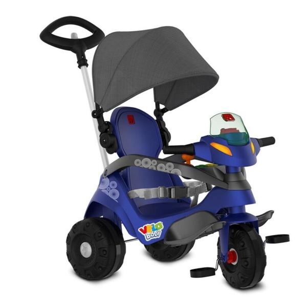 Imagem de Triciclo Infantil Velobaby Bandeirante Reclinável Com Capota