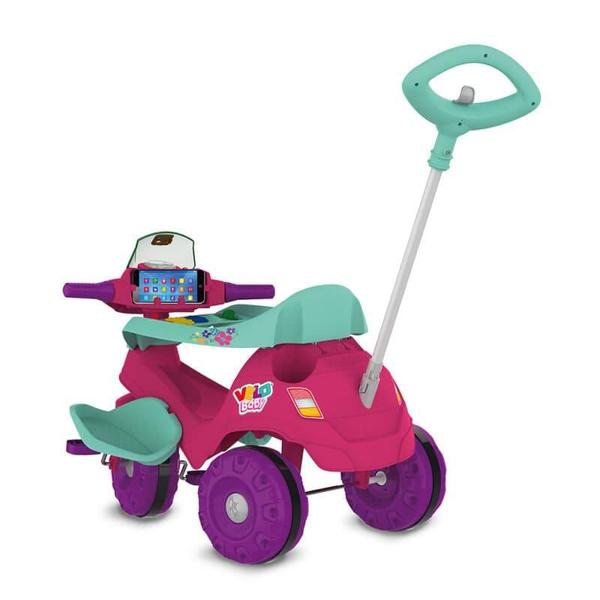 Imagem de Triciclo Infantil Velobaby Passeio e Pedal Rosa - Bandeirante