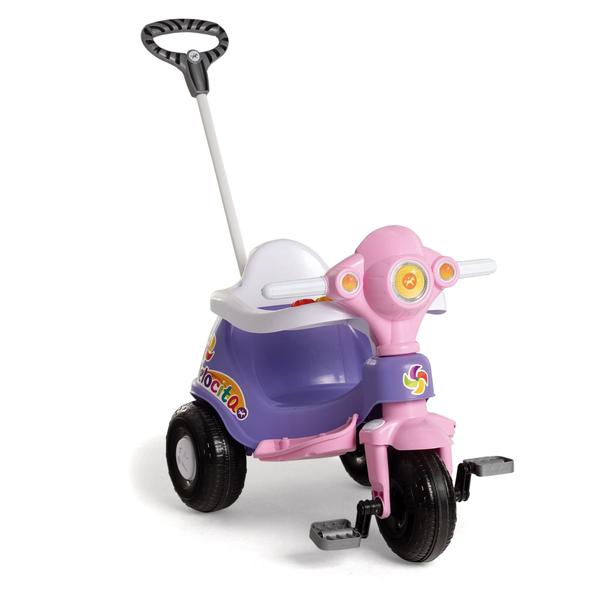 Imagem de Triciclo Infantil Velocita Lilás +24 Meses Empurrador e Pedal C/Buzina CALESITA - 0959