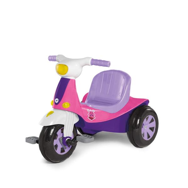 Imagem de Triciclo Infantil Velomoto Rosa com Pedal e Empurrador Calesita - 1041