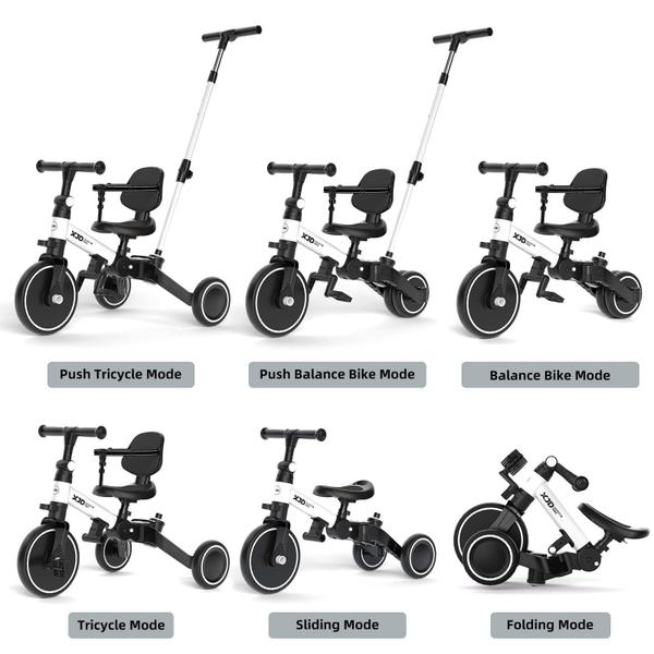 Imagem de Triciclo infantil XJD 6 em 1 para 1-4 anos com alça branca