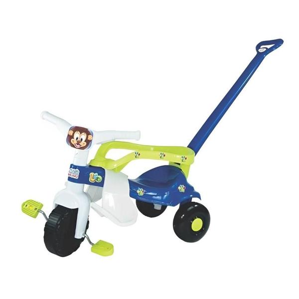 Imagem de Triciclo Léo com Haste Removível 2511 Azul - Magic Toys