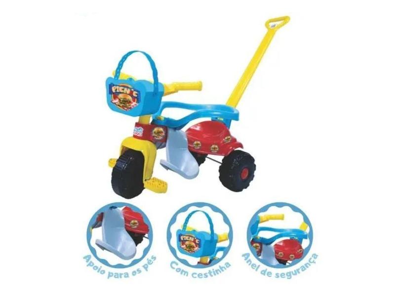 Imagem de Triciclo Magic Toys Tico-Tico Pic-Nic com Aro  Azul - 2565