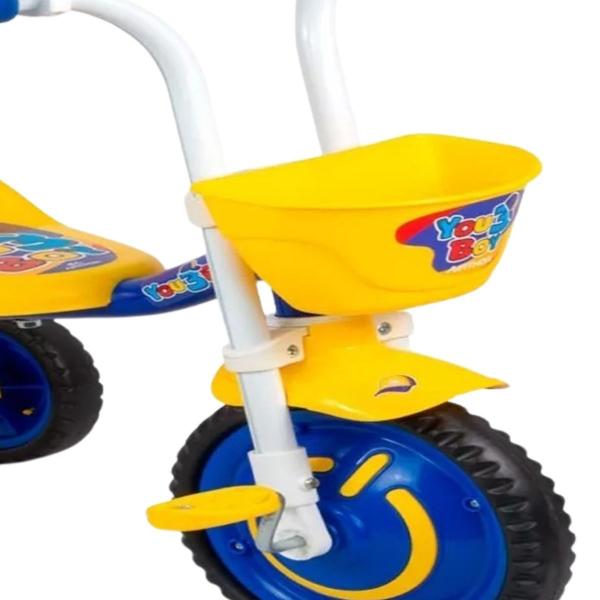 Imagem de Triciclo Masculino Em Alumínio Azul/amarelo Motoca Infantil