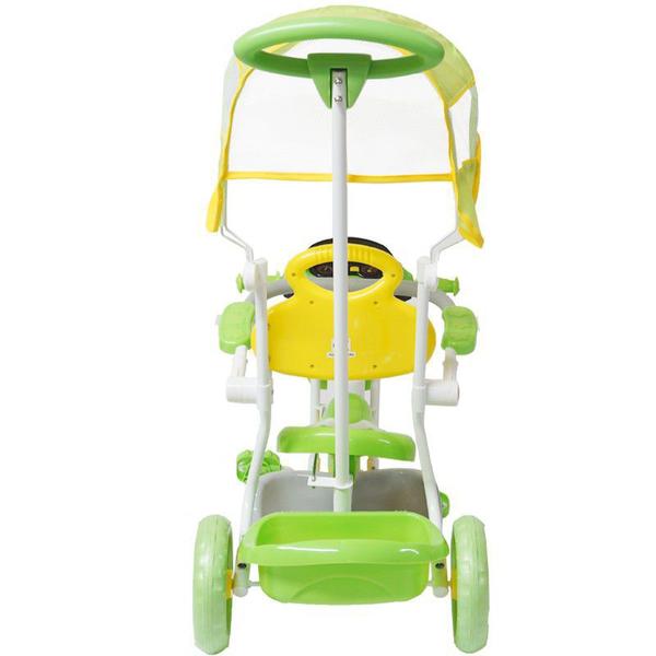 Imagem de Triciclo Motoca Bicicleta 3 Rodas Infantil Passeio com Empurrador Pedal Luz Som Capota BW-003-GE