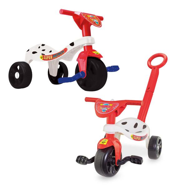 Imagem de Triciclo Motoca Infantil Alça Passeio Velotrol Super Patrol