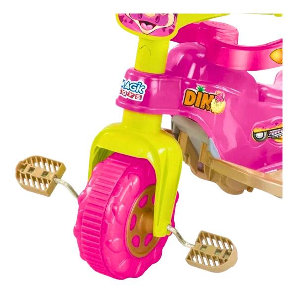 Imagem de Triciclo Motoca Infantil Com Empurrador Dino Rosa Magic Toys