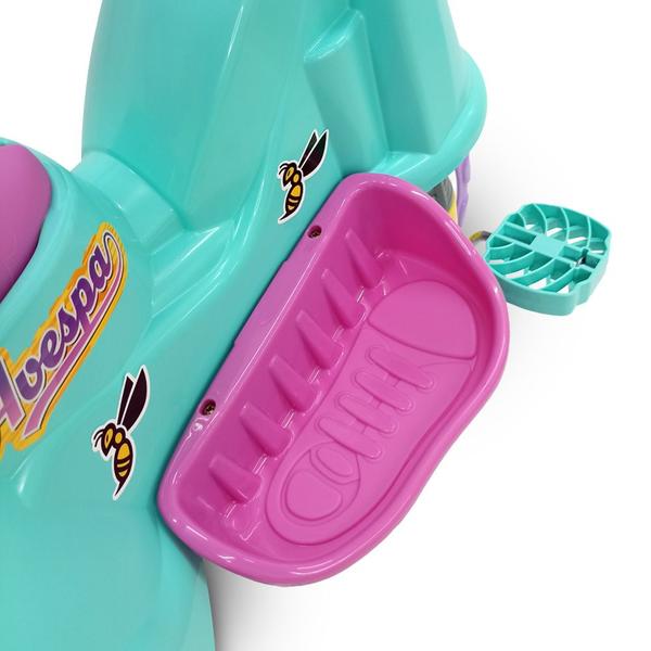 Imagem de Triciclo Motoca Infantil Com Empurrador e Haste Removível Avespa Pink Maral