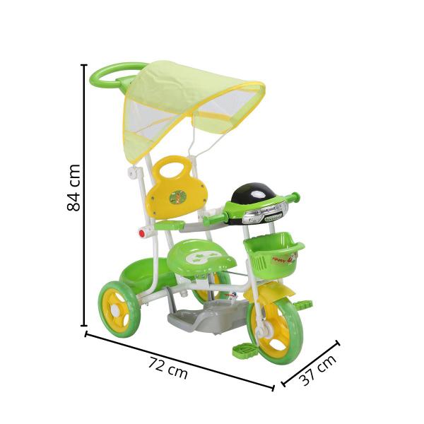 Triciclo Motoca Infantil Passeio Com Empurrador Pedal Luz Som Capota Importway Bw003 Verde Imagem de Triciclo Motoca Infantil Passeio Com Empurrador Pedal Luz Som Capota Importway Bw003 Verde