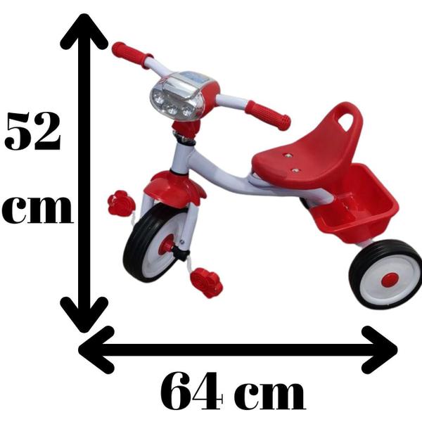 Imagem de Triciclo Motoca Infantil Pedal Com Som E Luz Cor:Vermelho