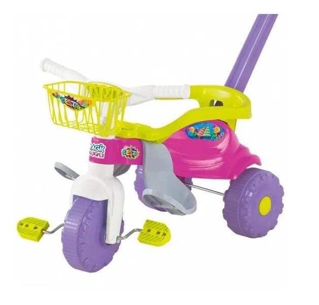 Imagem de Triciclo Motoca Infantil Tico Tico Festa Rosa Com Aro - Magic Toys