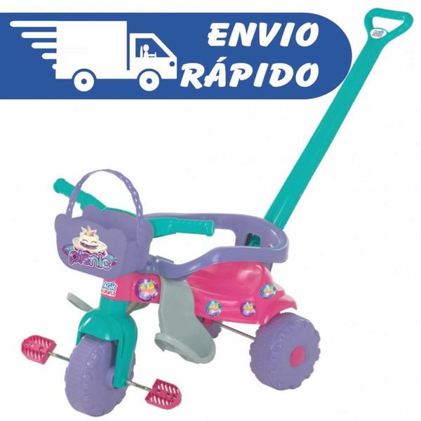 Imagem de Triciclo Motoca Pic Nic infantil Tico-Tico Rosa e Azul Mágic Toys