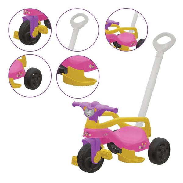 Imagem de Triciclo Motoquinha Infantil Tico-tico Velotrol C Empurrador