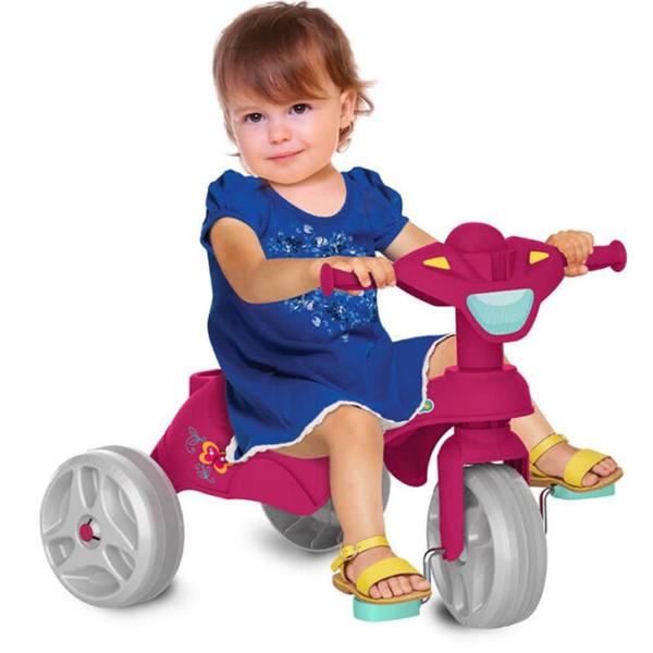 Triciclo Mototico Infantil Bandeirante Pedal Rosa 693 - BRINQUEDOS BANDEIRANTES Imagem de Triciclo Mototico Infantil Bandeirante Pedal Rosa 693