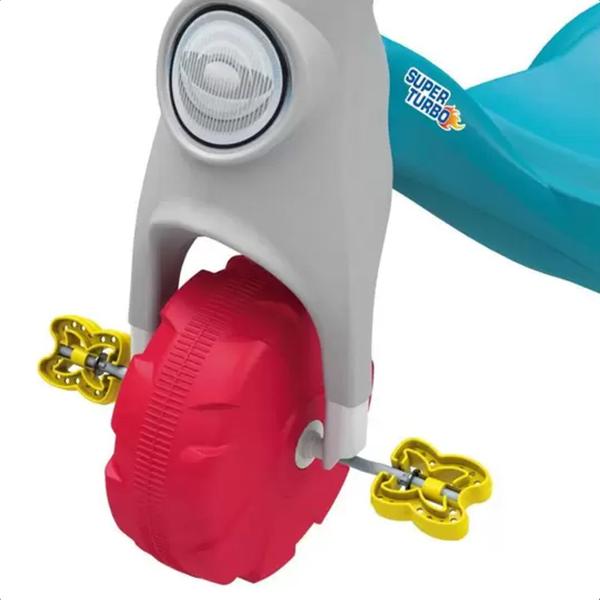 Triciclo Passeio Motoca Infantil Super Turbo Azul +4 Anos Tico Tico Velotrol Brinquedo Até 25kg Xalingo - 07523 Imagem de Triciclo Passeio Motoca Infantil Super Turbo Azul +4 Anos Tico Tico Velotrol Brinquedo Até 25kg Xalingo - 07523