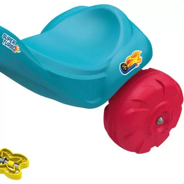 Triciclo Passeio Motoca Infantil Super Turbo Azul +4 Anos Tico Tico Velotrol Brinquedo Até 25kg Xalingo - 07523 Imagem de Triciclo Passeio Motoca Infantil Super Turbo Azul +4 Anos Tico Tico Velotrol Brinquedo Até 25kg Xalingo - 07523
