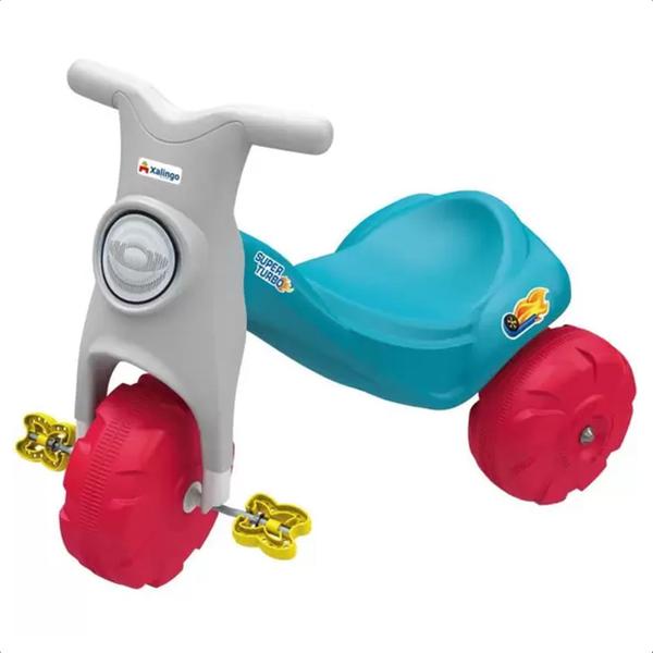 Triciclo Passeio Motoca Infantil Super Turbo Azul +4 Anos Tico Tico Velotrol Brinquedo Até 25kg Xalingo - 07523 Imagem de Triciclo Passeio Motoca Infantil Super Turbo Azul +4 Anos Tico Tico Velotrol Brinquedo Até 25kg Xalingo - 07523