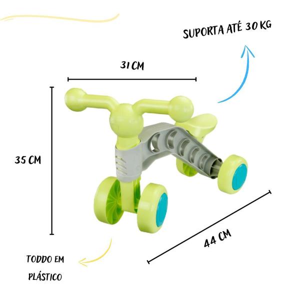 Imagem de Triciclo quatro rodas andador de equilibrio velotrol mini moto motoquinha motinha infantil brinquedo de andar em cima empurrador