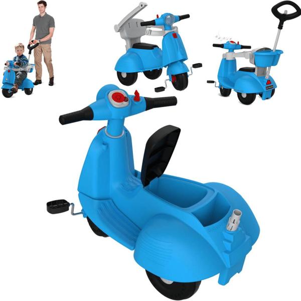 Imagem de Triciclo Scooter Passeio e Pedal Bandeirante Banderetta Azul