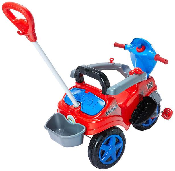 Imagem de Triciclo Spider Baby City Carrinho De Passeio Menino Aranha