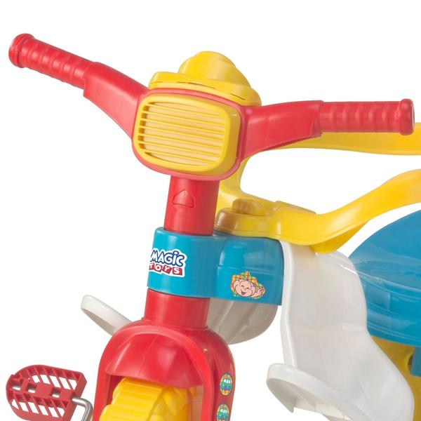 Triciclo Tico Tico Cebolinha Com Aro Haste Som E Luz - Magic Toys Imagem de Triciclo Tico Tico Cebolinha Com Aro Haste Som E Luz - Magic Toys