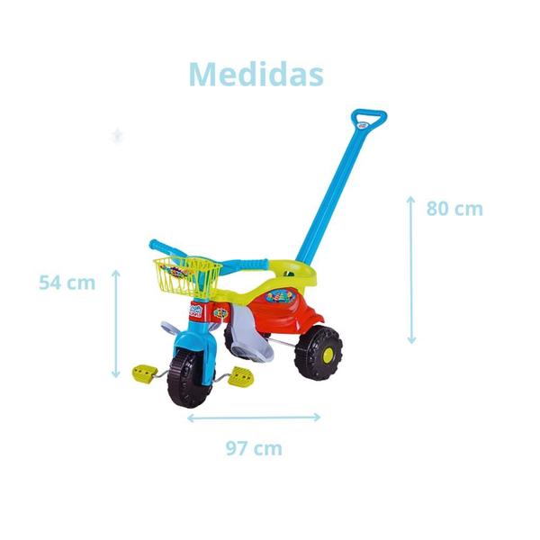 Imagem de Triciclo Tico Tico Festa Azul Motoca Infantil Com Cestinha - Magic Toys